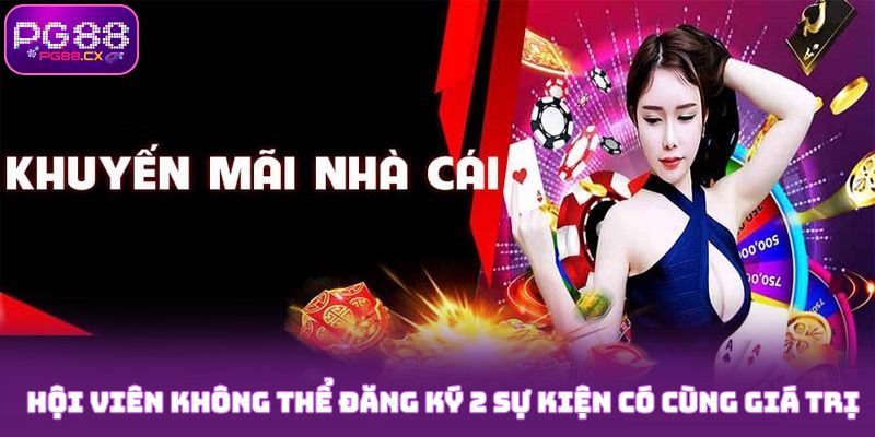 Hội viên PG88 không thể đăng ký 2 sự kiện có cùng giá trị vào một thời điểm